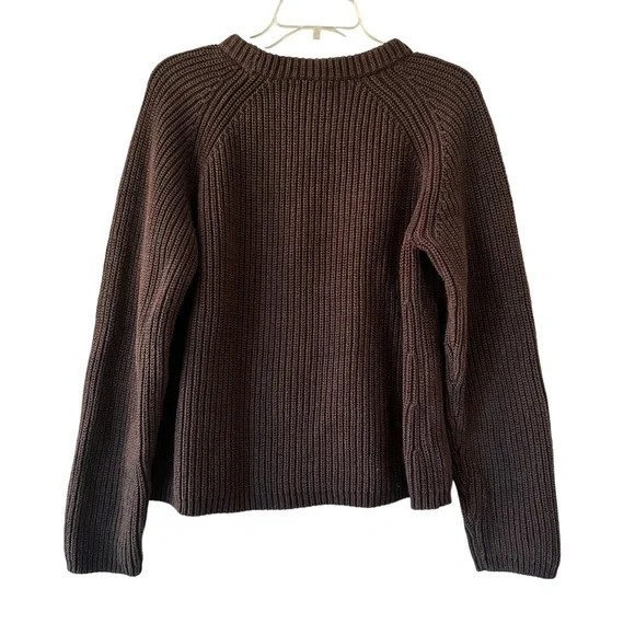 Women's Brown Ribbed Sweater - Picture 4 of 6